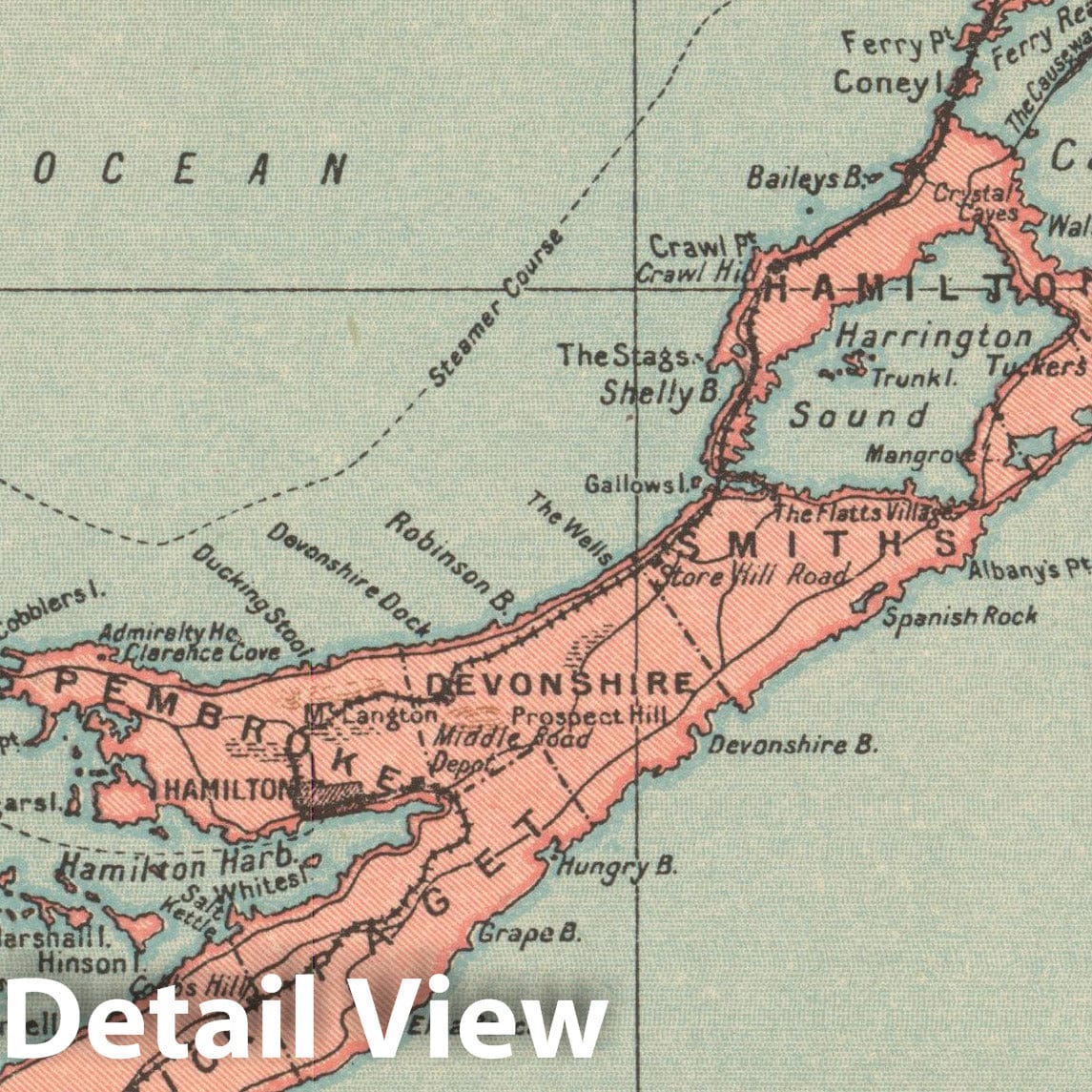 Historic Map : Pocket Guide to the West Indies, Bermuda 1939 , Vintage Wall Art