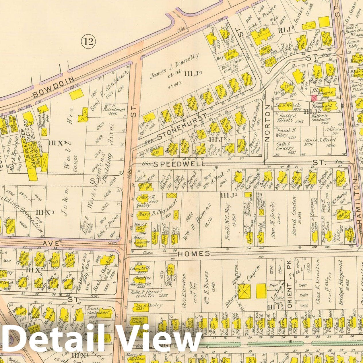 Historic Map : Atlas City of Boston, Vol. 5, Dorchester, 4th Ed., Dorchester 1904 Plate 011 , Vintage Wall Art