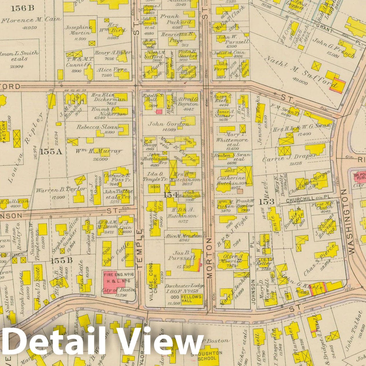 Historic Map : Atlas City of Boston, Dorchester, Dorchester 1918 Plate 035 , Vintage Wall Art