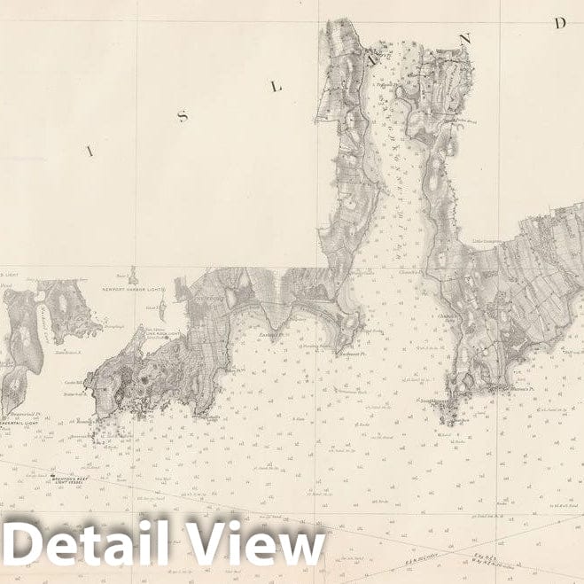 Historic Map : Rhode Island, Block Island & Buzzards Bay & Point Judith 1860 Topographic Map , Vintage Wall Art