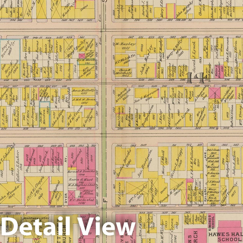 Historic Map : Atlas of South Boston, South Boston 1910 Plate 008 , Vintage Wall Art