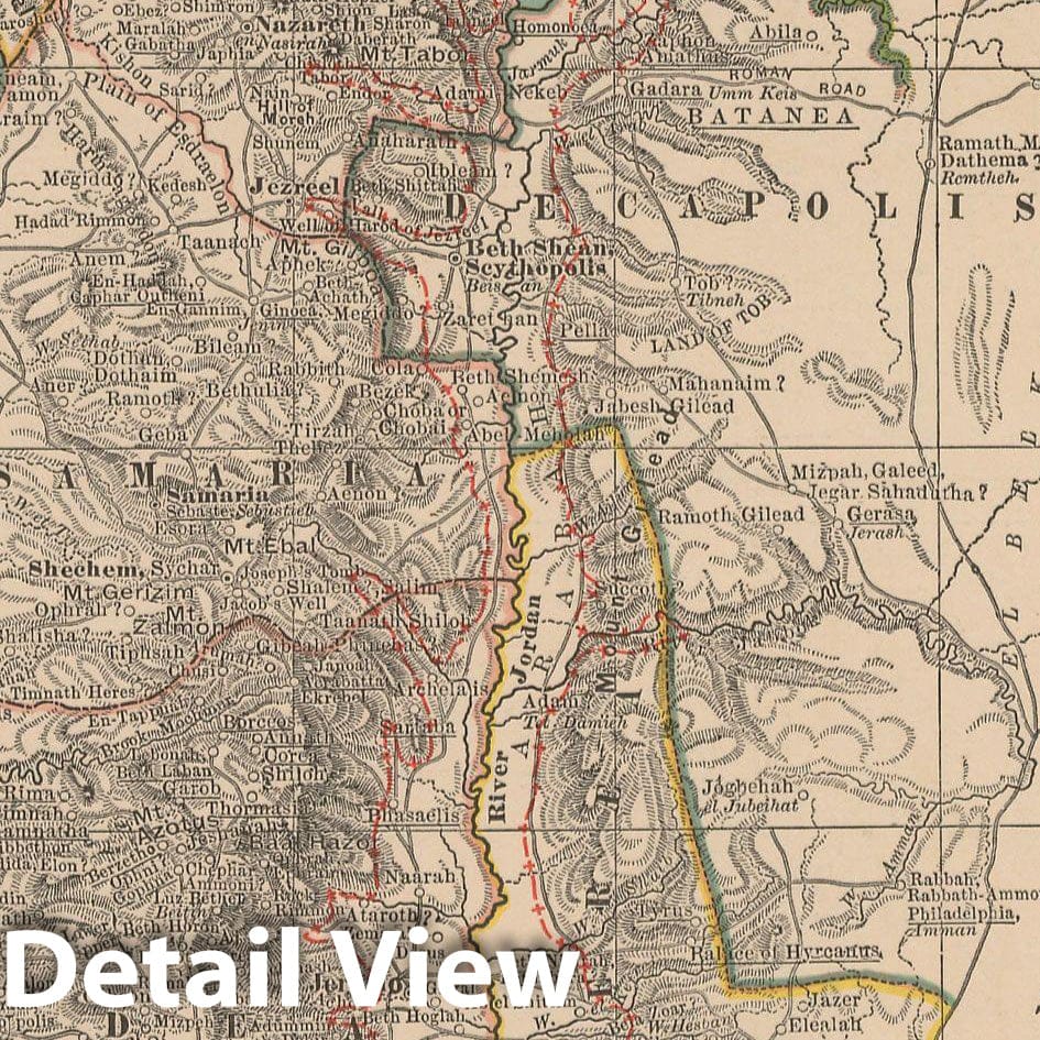 Historic Map : Israel & Palestine 1897 , The Century Atlas World , v2, Vintage Wall Art