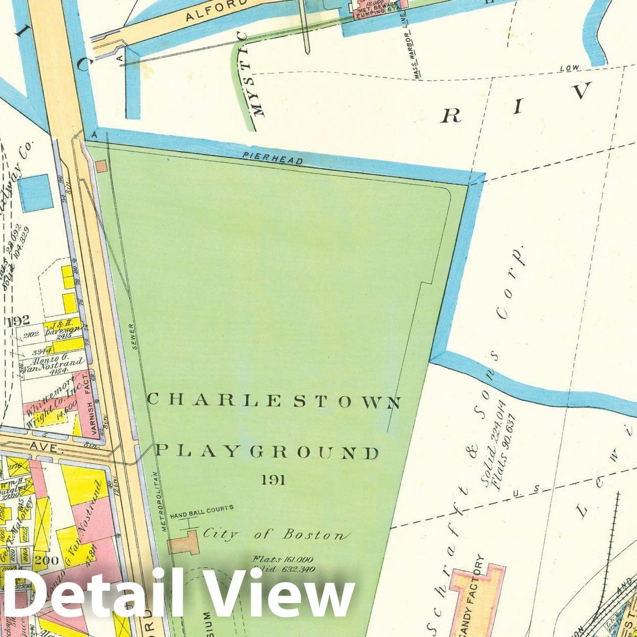 Historic Map : Atlas City of Boston: Charlestown and East Boston, Charlestown 1922 Plate 016 , Vintage Wall Art