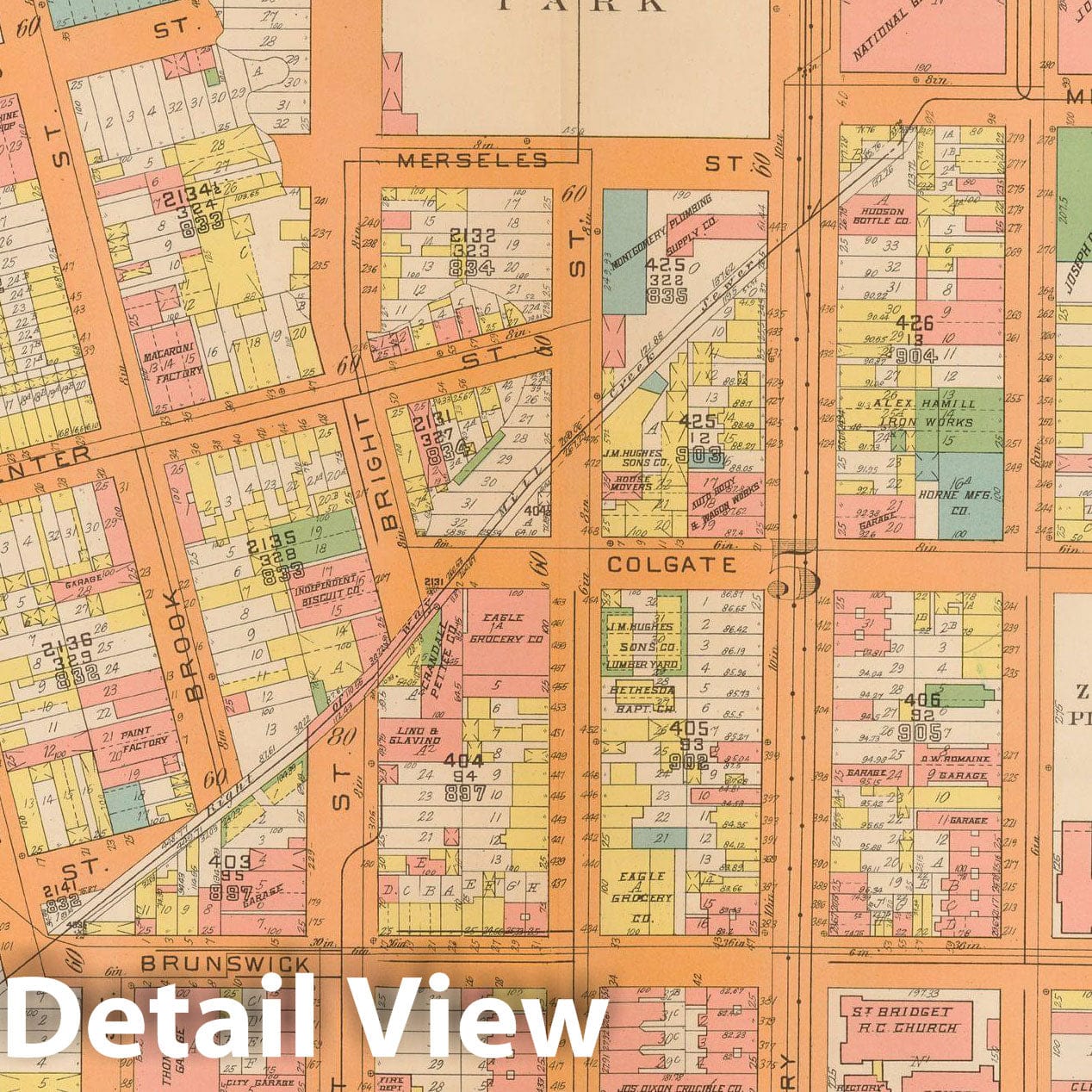 Historic Map : Plat Book of Jersey City, 1928 Plate 005 , Vintage Wall Art