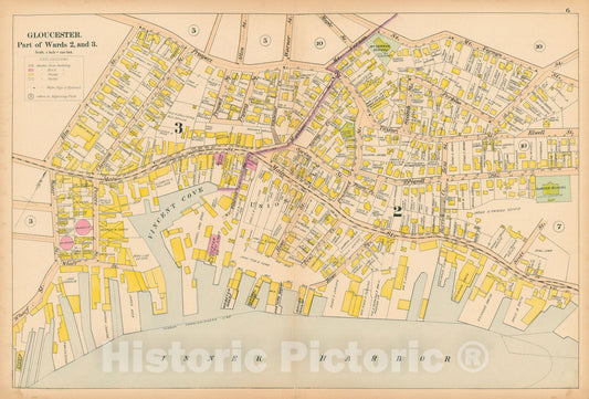 Historic Map : Atlas of Cape Ann, Gloucester, Rockport and Manchester, Gloucester 1899 Page 006 , Vintage Wall Art