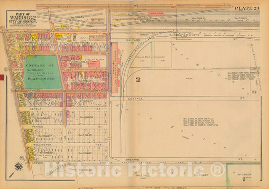 Historic Map : Atlas City of Boston: Charlestown and East Boston, East Boston 1922 Plate 023 , Vintage Wall Art