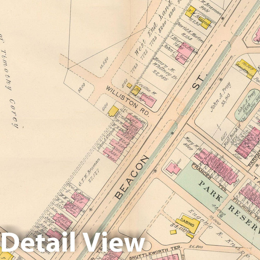 Historic Map : Atlas Town of Brookline, Brookline 1897 Plate 014 , Vintage Wall Art