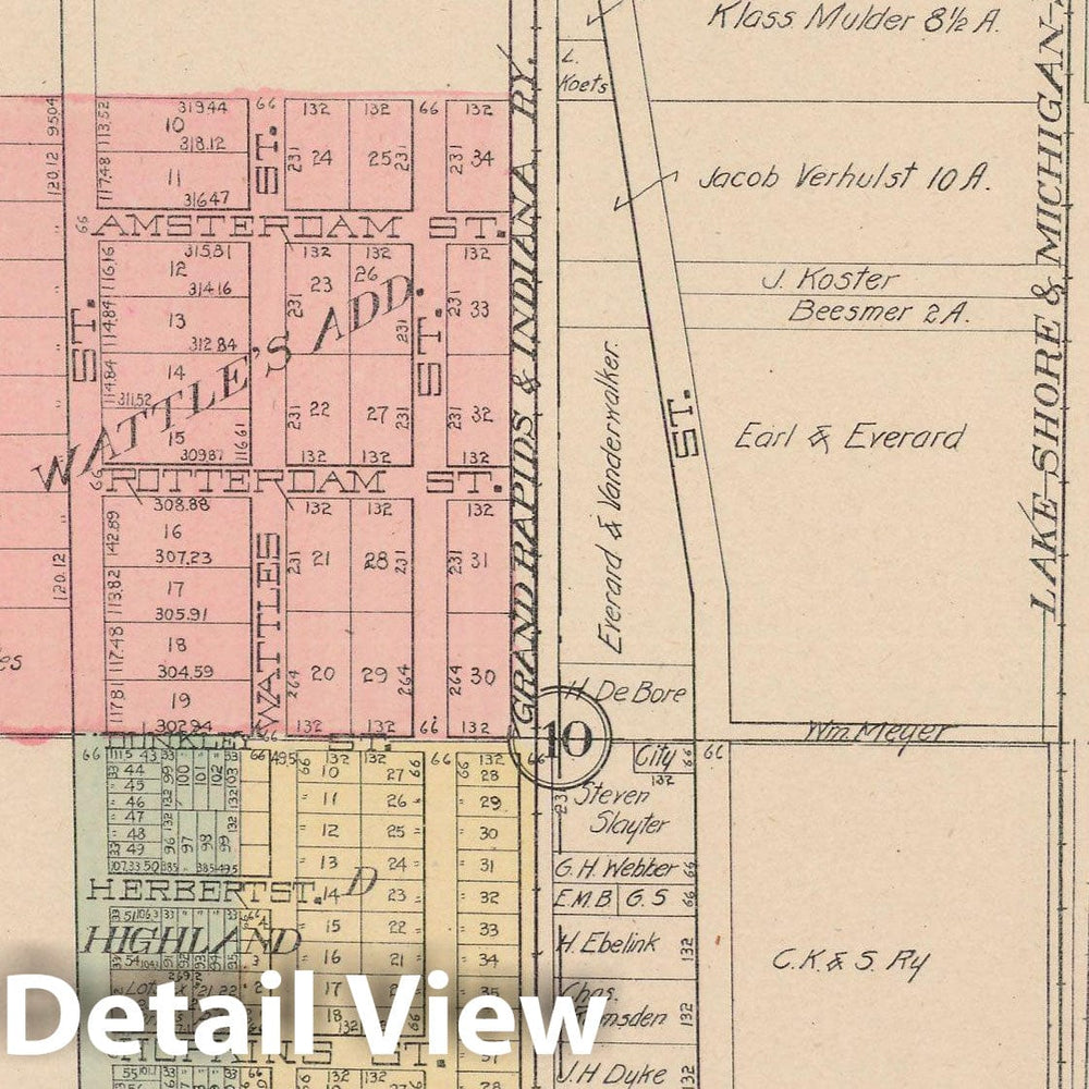 Historic Map : Kalamazoo 1910 , Standard Atlas of Kalamazoo County , v15, Vintage Wall Art