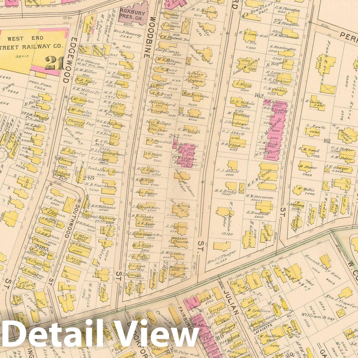 Historic Map : Atlas City of Boston Proper 1895 Plate 041 , Vintage Wall Art