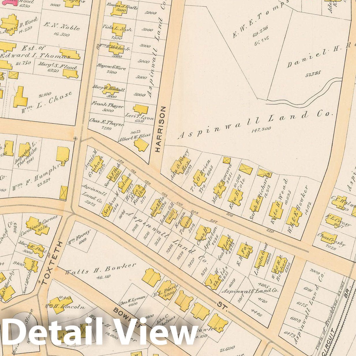 Historic Map : Atlas Town of Brookline, Brookline 1893 Plate 002 , Vintage Wall Art
