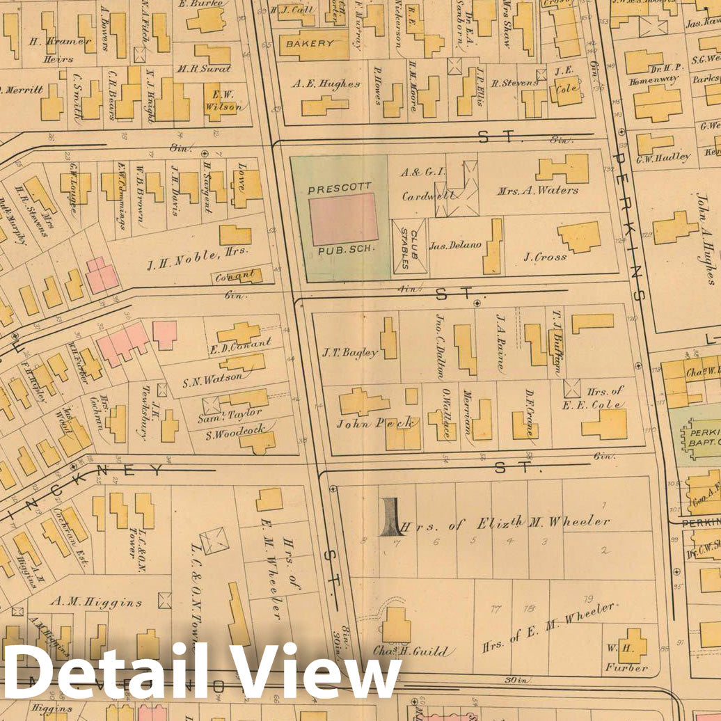 Historic Map : Atlas of Somerville Massachusetts, Somerville 1884 Plate 001 , Vintage Wall Art