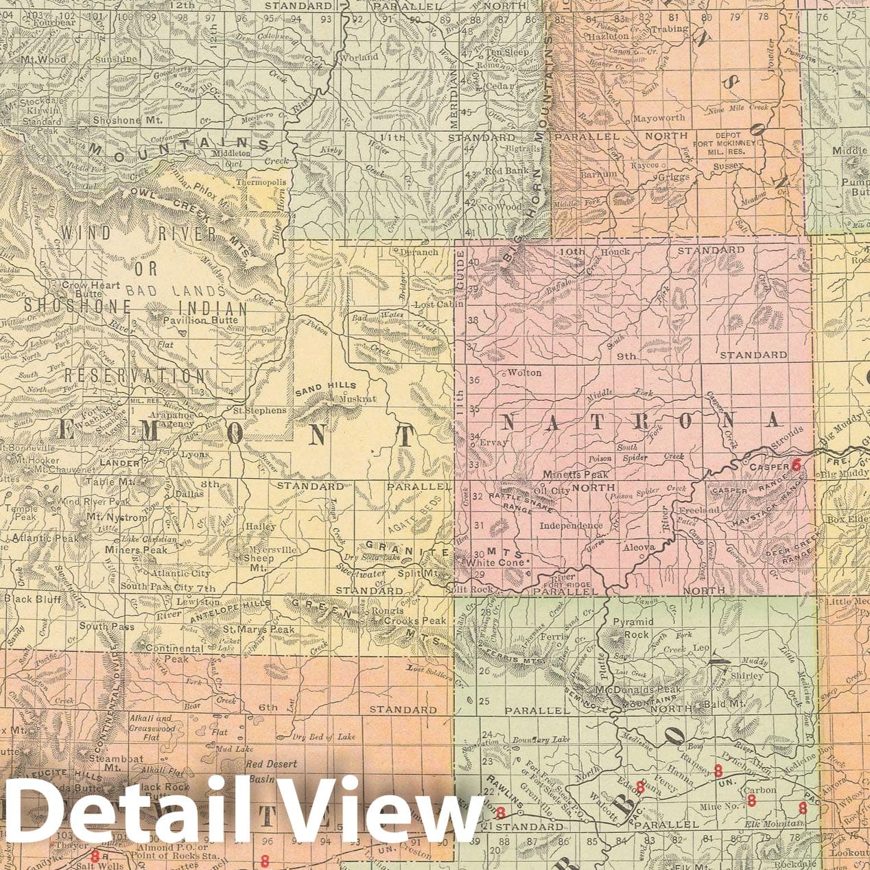 Historic Map : Wyoming 1903 , Rand McNally Business Atlas , Vintage Wall Art