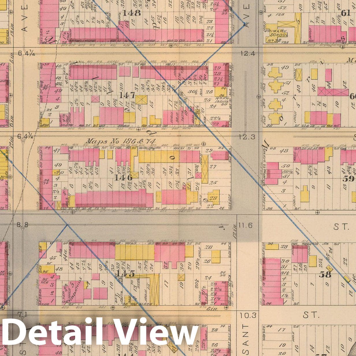 Historic Map : Atlas City of New York, Vol 2 ... 12th Ward, 2nd Ed., Manhattan 1884 Plate 008 , Vintage Wall Art
