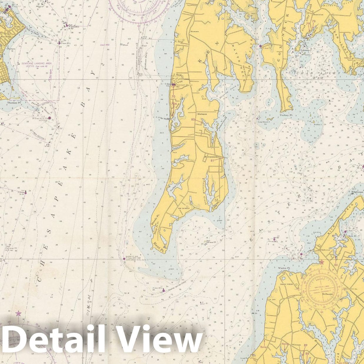 Historic Map : Chesapeake Bay: Eastern Bay and South River 1967 Topographic Map , Vintage Wall Art