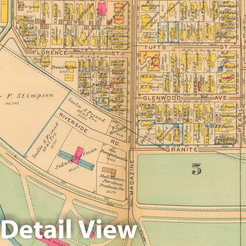 Historic Map : Atlas City of Cambridge, Massachusetts, Cambridge 1930 Plate 004 , Vintage Wall Art