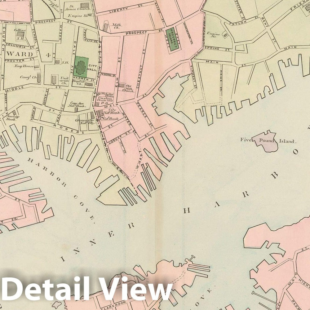 Historic Map : Atlas of Essex County, Gloucester 1884 , Vintage Wall Art