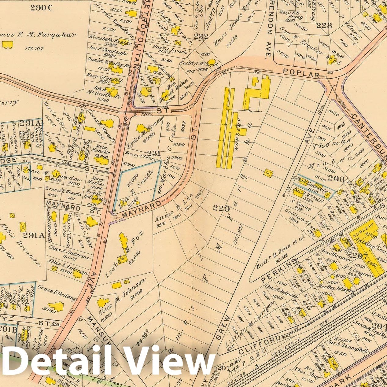 Historic Map : Atlas City of Boston, West Roxbury, Roslindale 1914 Plate 016 , Vintage Wall Art