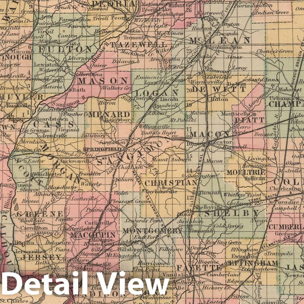 Historic Map : Illinois 1857 , General Atlas (Of The World) , Vintage Wall Art