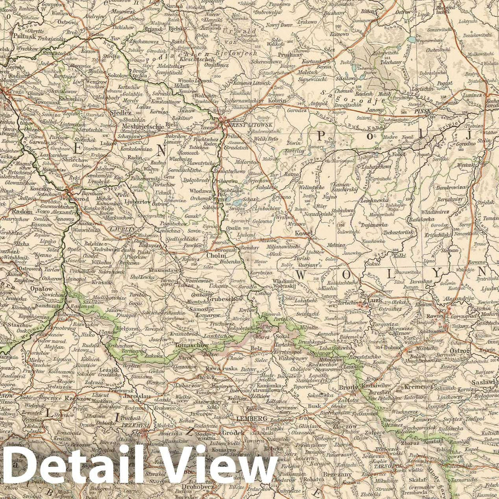 Historic Map : Russia & Slovakia & Hungary 1899 , Andrees Allgemeiner Handatlas , Vintage Wall Art