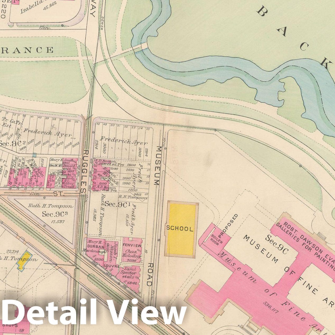 Historic Map : Atlas City of Boston, Roxbury, Roxbury 1915 Plate 014 , Vintage Wall Art