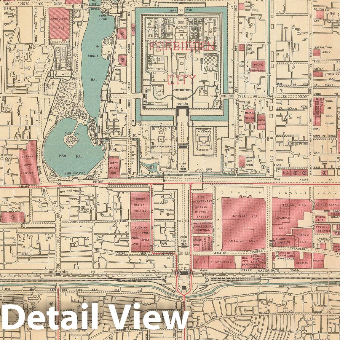 Historic Map : Beijing & Peking 1935 , Vintage Wall Art