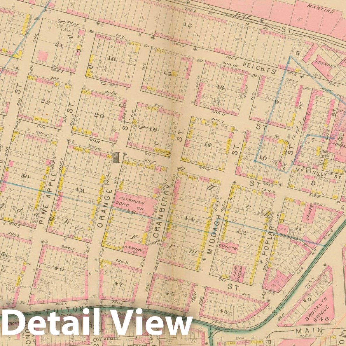 Historic Map : Atlas Entire City of Brooklyn Complete in One Volume, Brooklyn 1880 Plate 001 , Vintage Wall Art