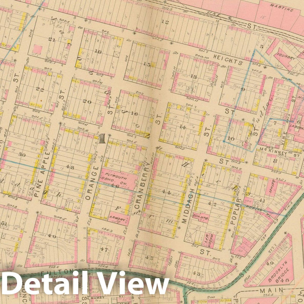 Historic Map : Atlas Entire City of Brooklyn Complete in One Volume, Brooklyn 1880 Plate 001 , Vintage Wall Art