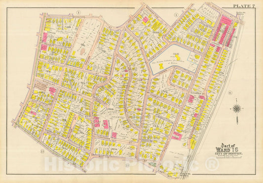 Historic Map : Atlas City of Boston, Dorchester, Dorchester 1910 Plate 007 , Vintage Wall Art