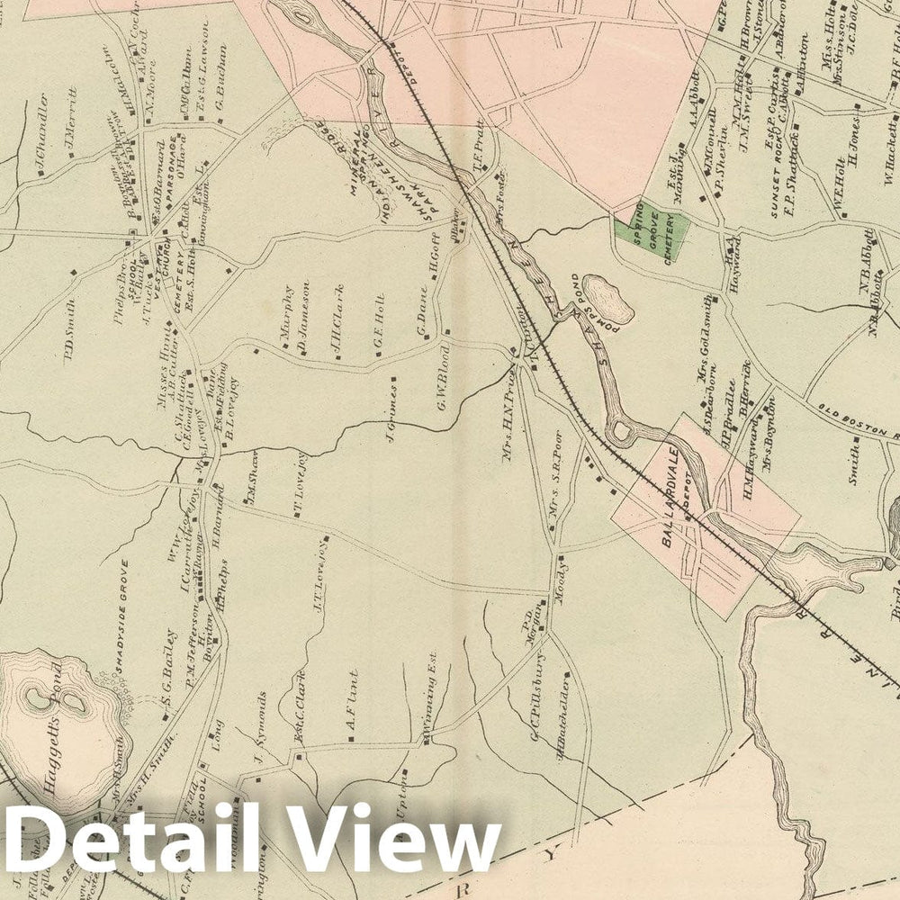 Historic Map : Atlas of Essex County, Andover 1884 , v3, Vintage Wall Art