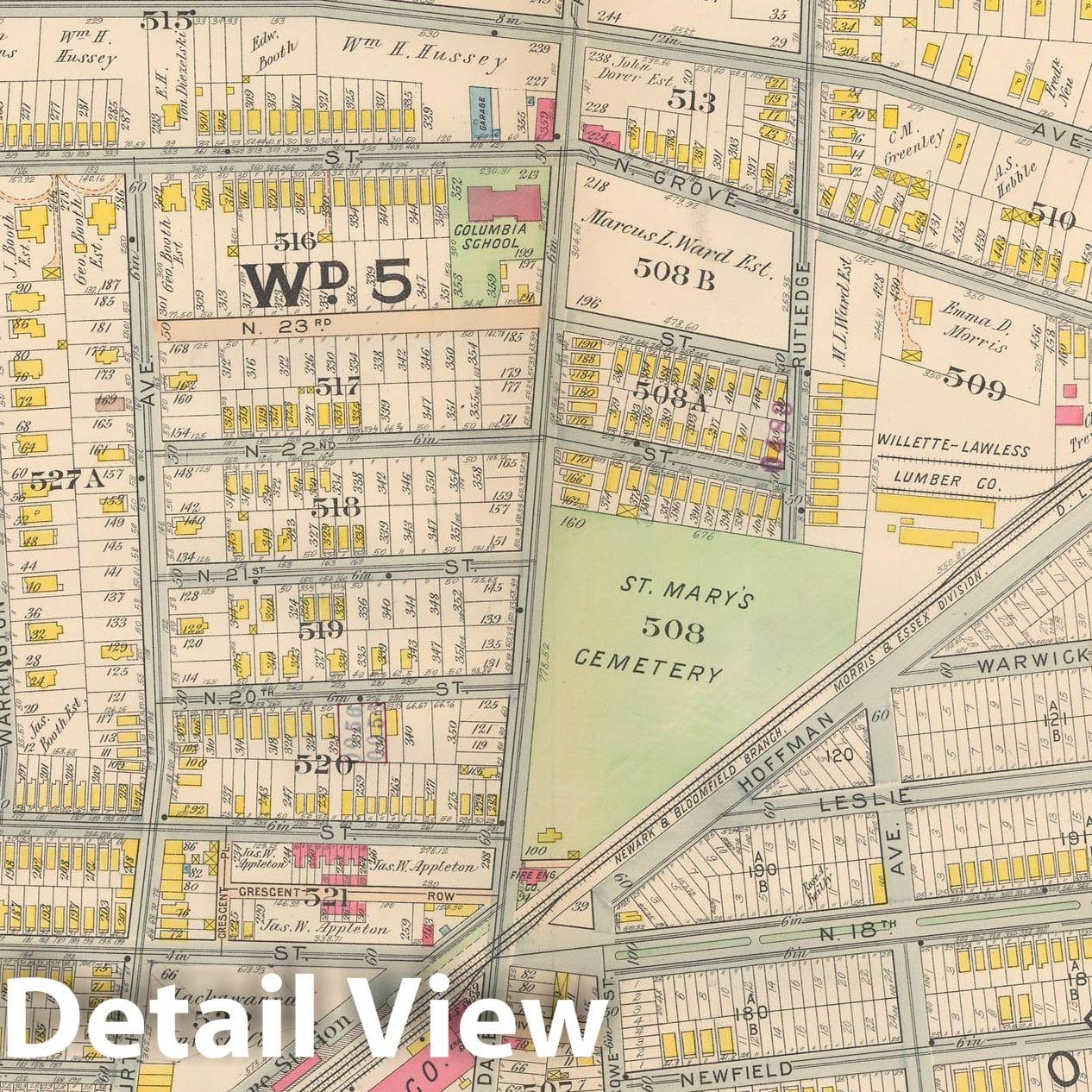 Historic Map : Atlas Oranges, East Orange 1911 Plate 001 , Vintage Wall Art