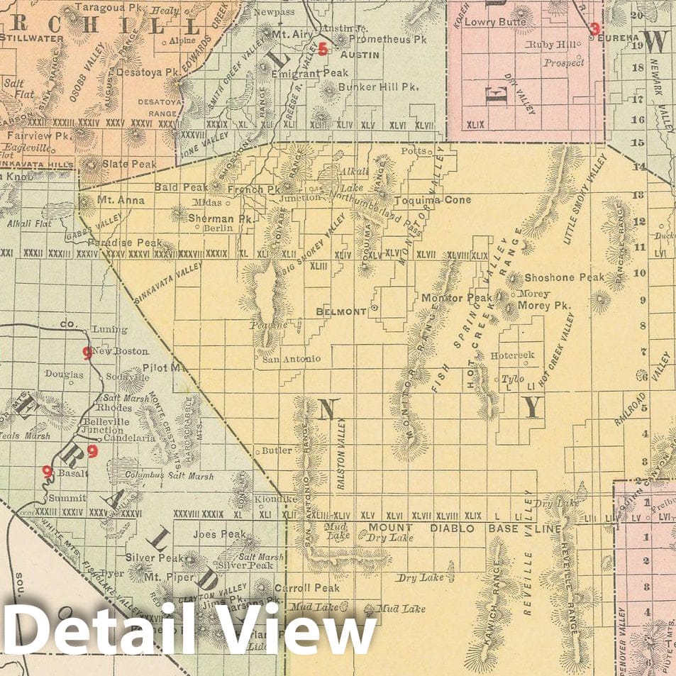 Historic Map : Nevada 1903 , Rand McNally Business Atlas , Vintage Wall Art