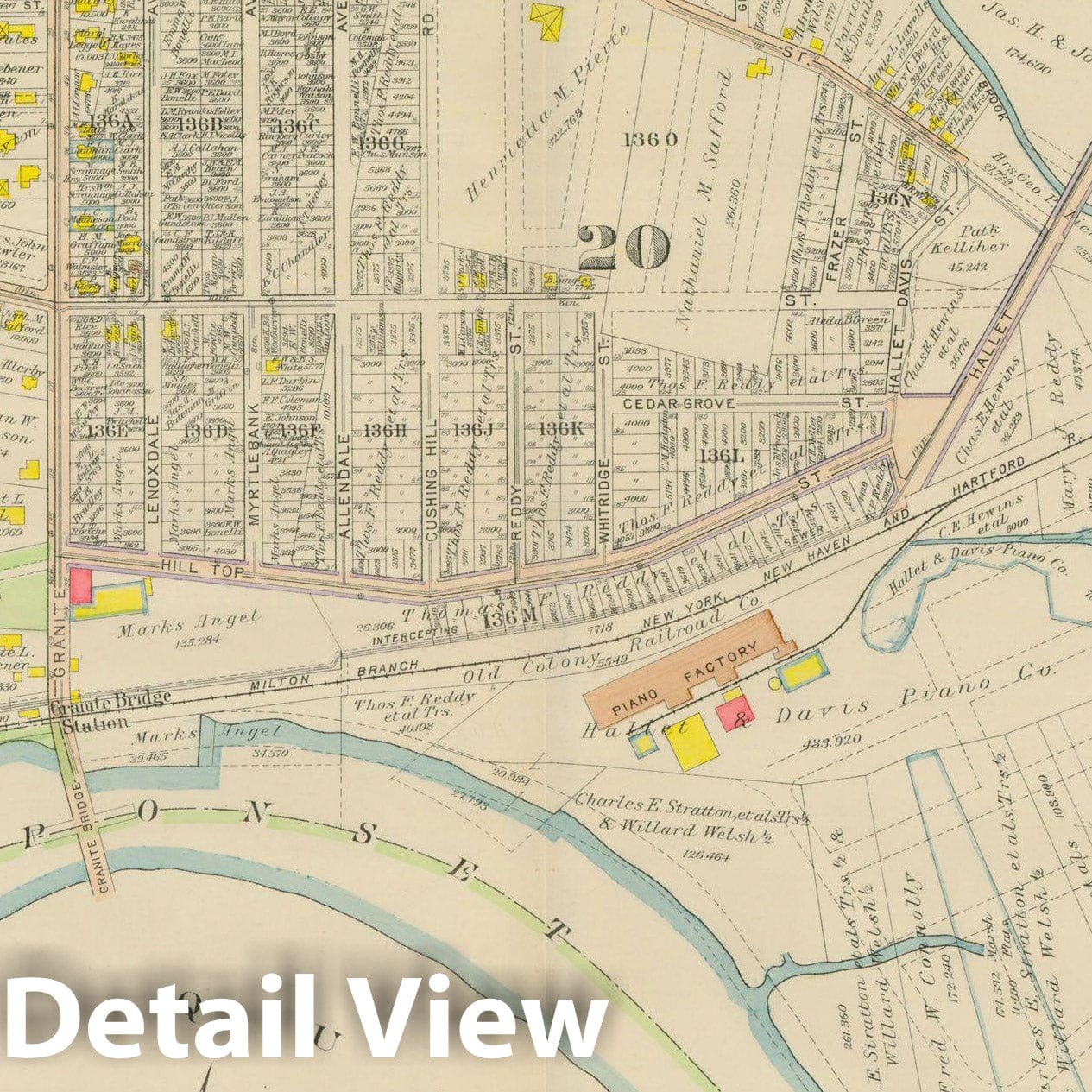 Historic Map : Atlas City of Boston, Dorchester, Dorchester 1918 Plate 033 , Vintage Wall Art