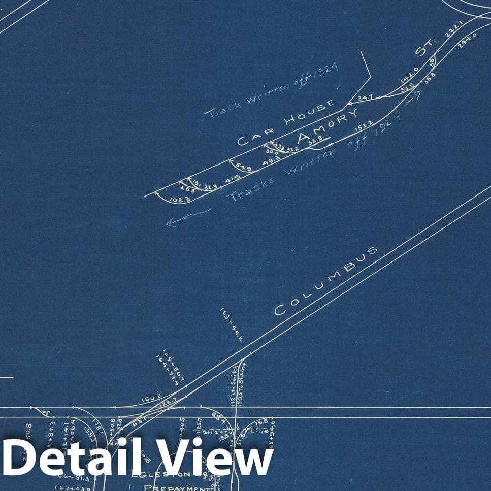 Historic Map : Boston Elevated Railway Track Plans, Roxbury 1936 Plate 008 , Vintage Wall Art