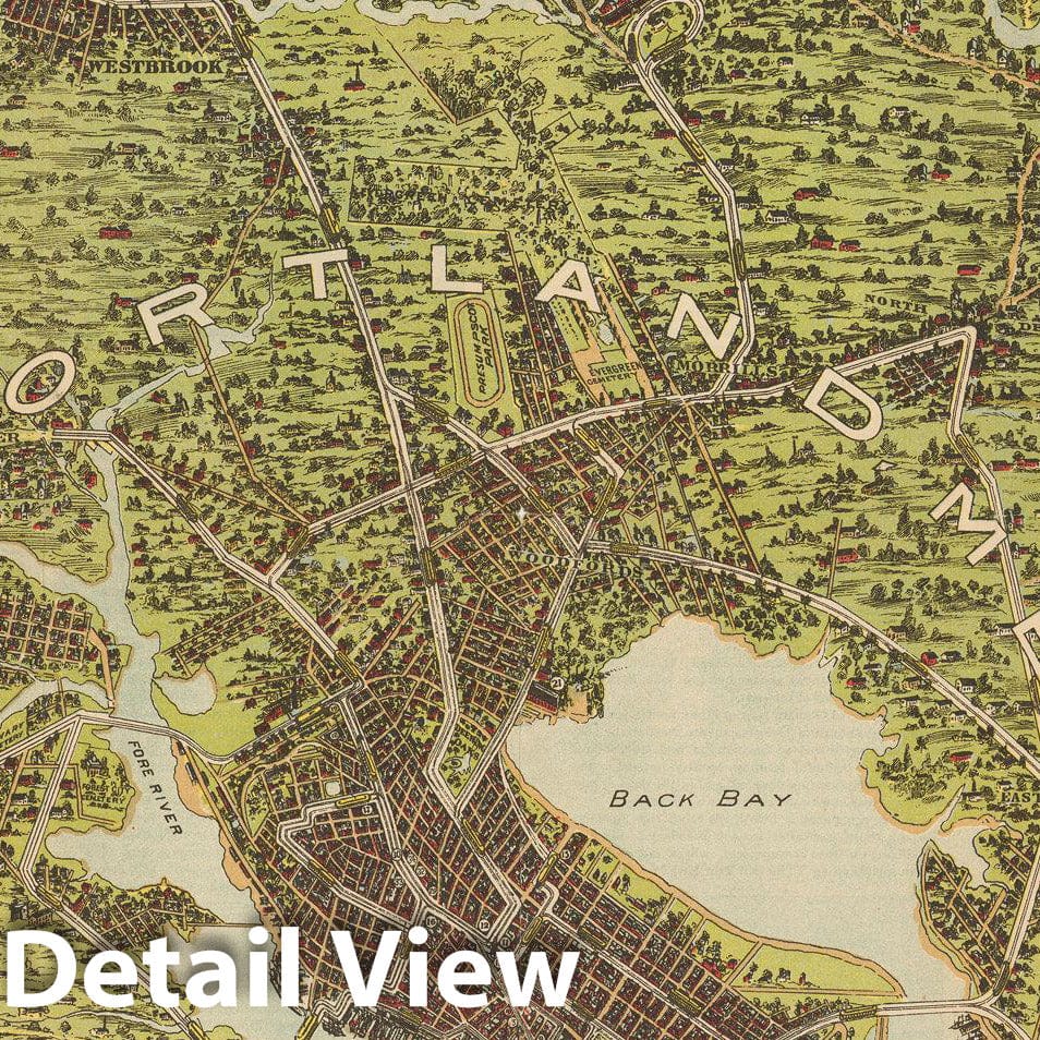 Historic Map : Portland, Portland Railway Company Map , Vintage Wall Art
