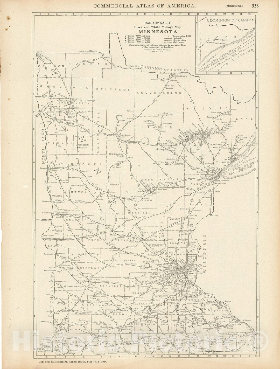 Historic Map : Minnesota 1925 , v2, Vintage Wall Art