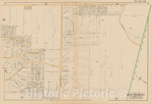 Historic Map : Atlas City of Boston, West Roxbury 1890 Plate 026 , Vintage Wall Art
