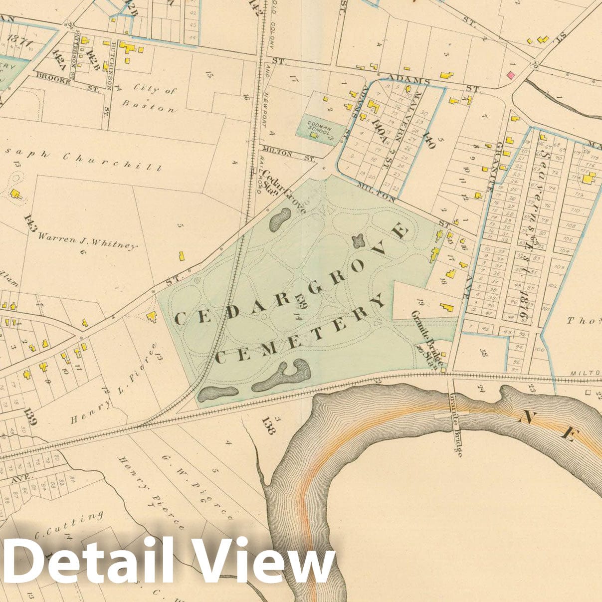 Historic Map : Atlas of Dorchester, Dorchester 1882 Plate 031 , Vintage Wall Art