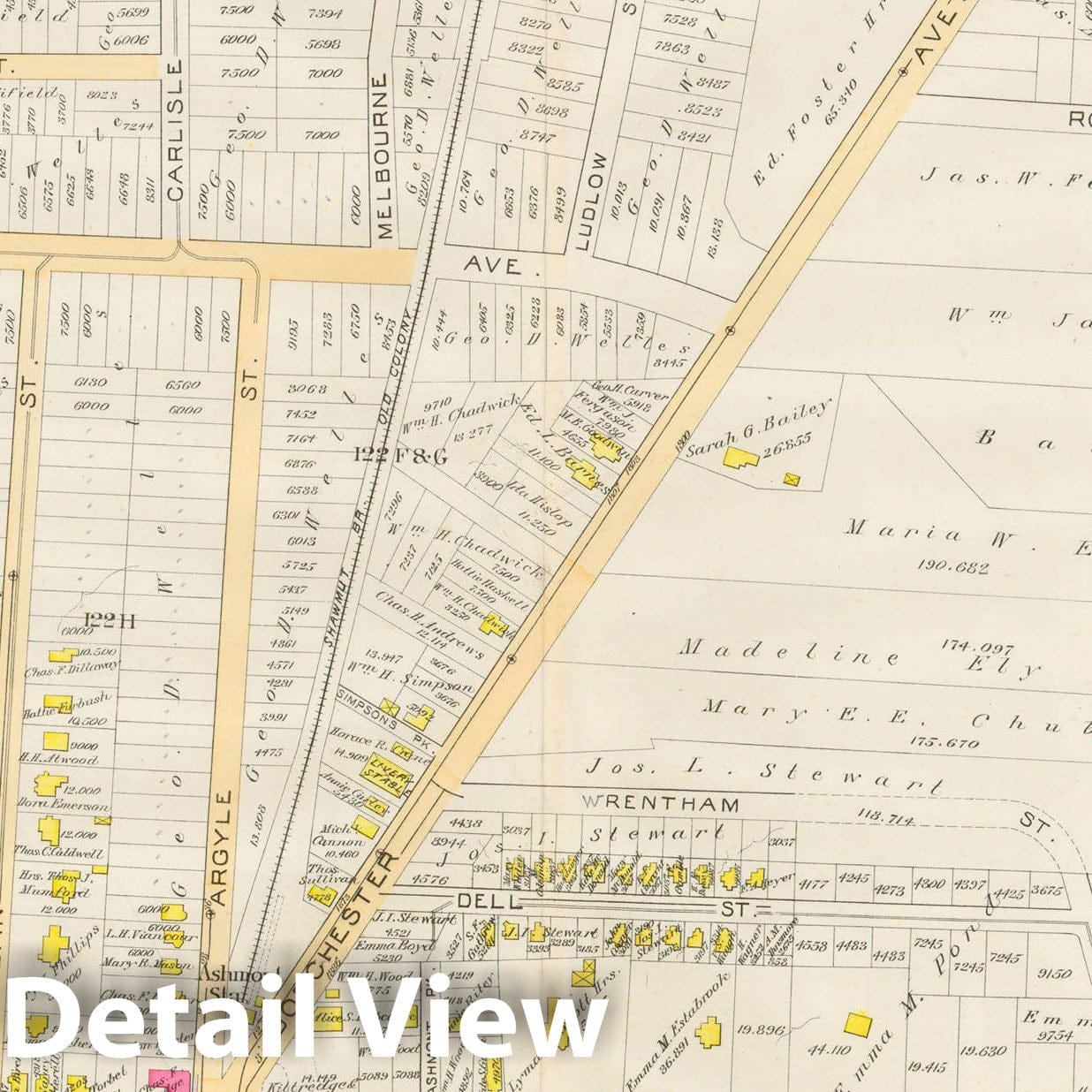 Historic Map : Atlas City of Boston, Vol. 5, Dorchester, Dorchester 1889 Plate 025 , Vintage Wall Art