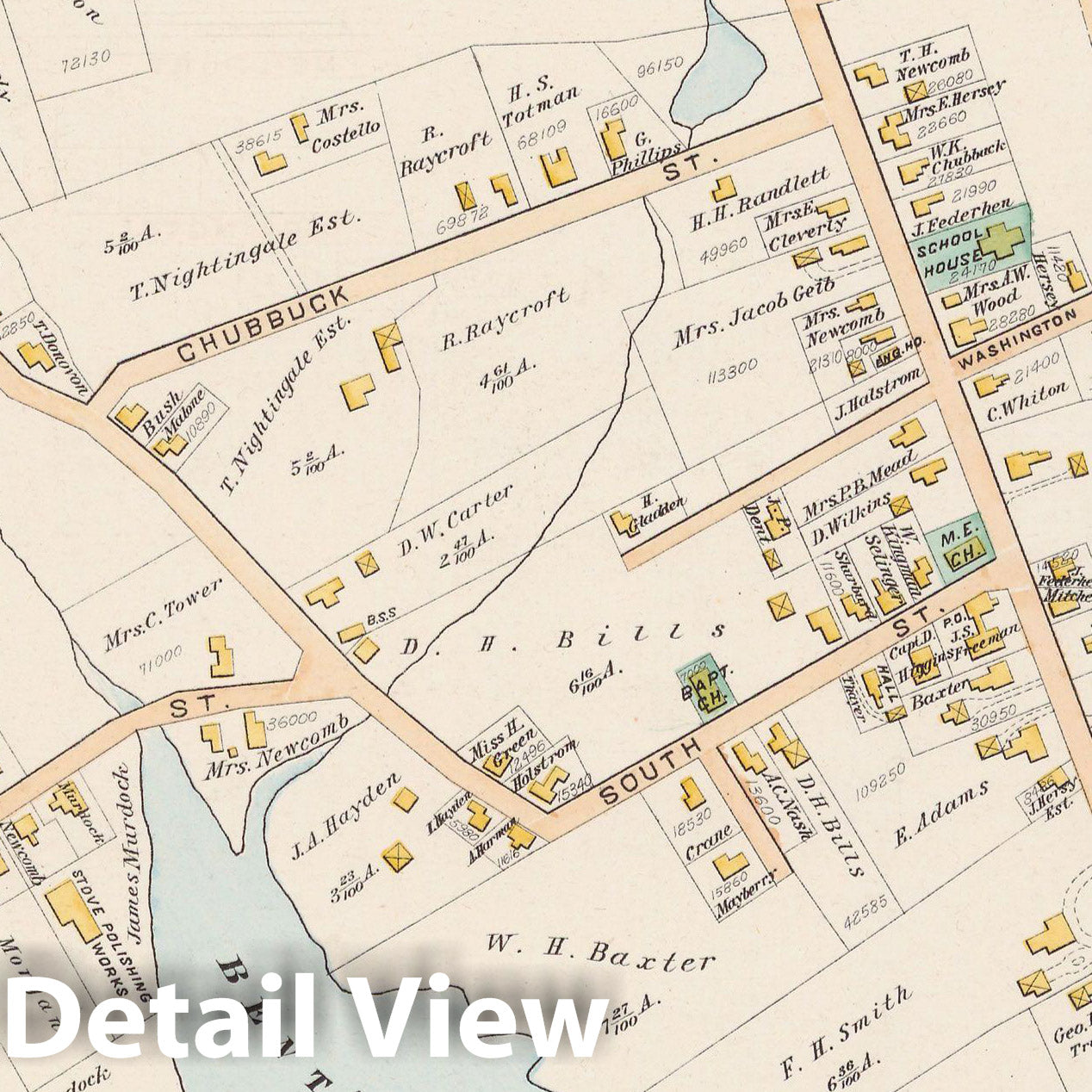 Historic Map : Atlas of Norfolk County, Quincy 1888 , Vintage Wall Art