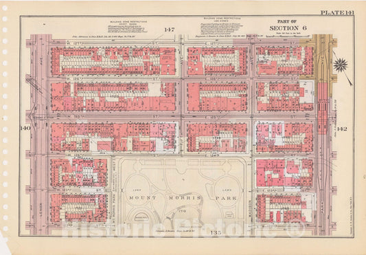Historic Map : Manhattan Land Book 1955 - Updated Through Nov 7th, New York City 1975 Plate 141 , Vintage Wall Art