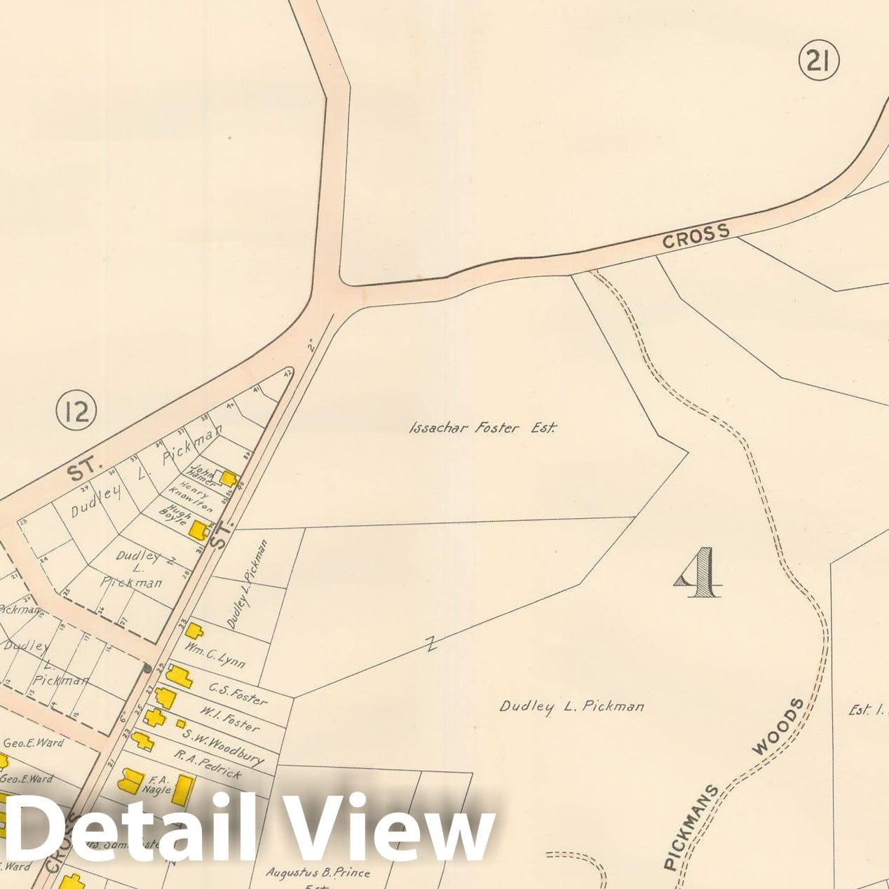 Historic Map : Beverly 1907 Plate 013 , Atlas City of Beverly , Vintage Wall Art