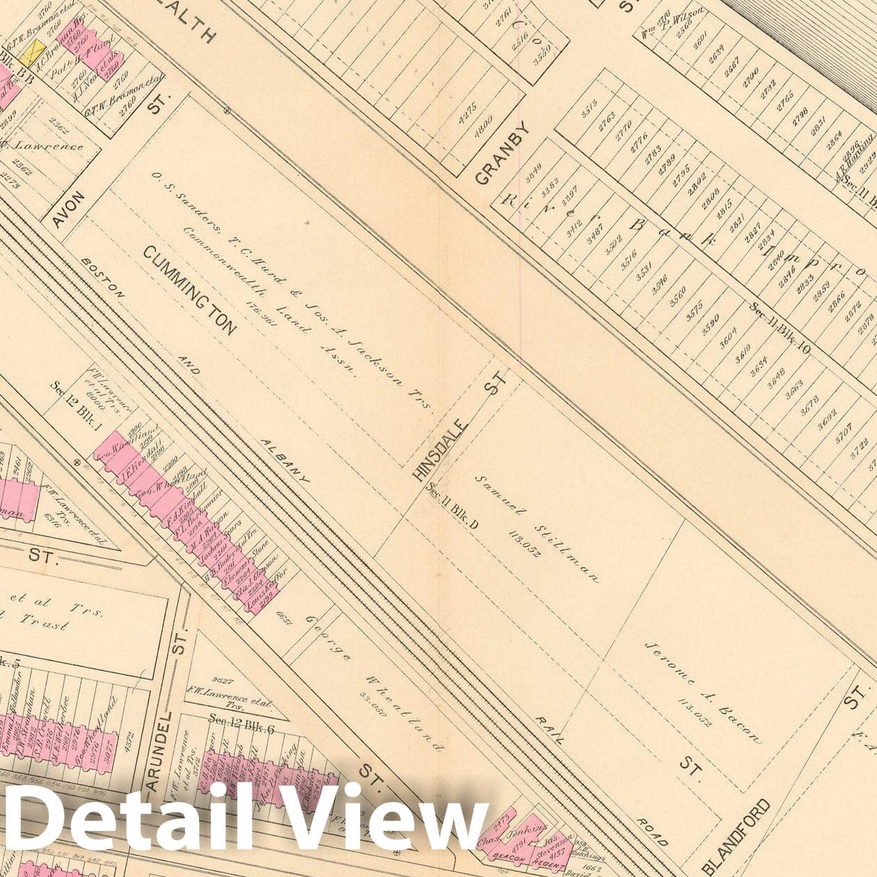 Historic Map : Boston 1895 Plate 026 , Atlas City of Boston Proper & Roxbury , Vintage Wall Art