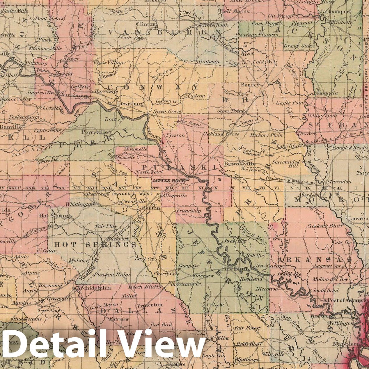 Historic Map : Arkansas 1857 , General Atlas (Of The World) , Vintage Wall Art