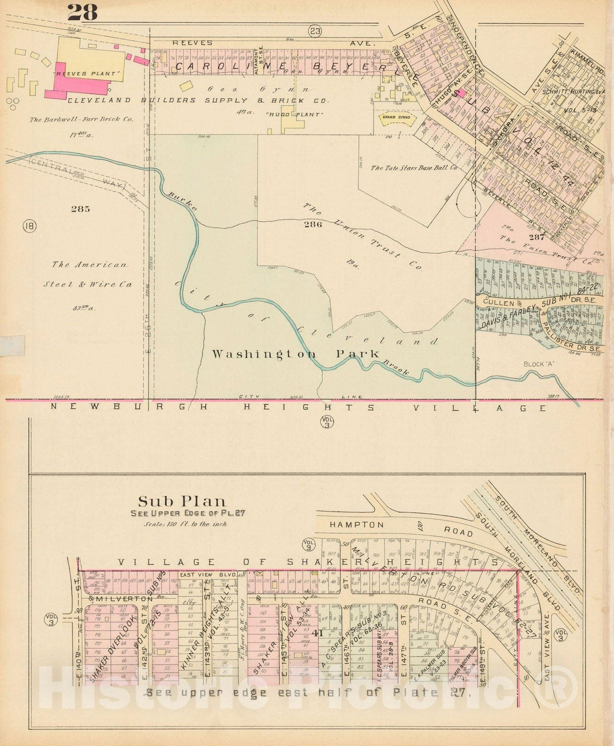 Historic Map : Atlas City of Cleveland, Vol. Four, Cleveland 1922 28L , Vintage Wall Art