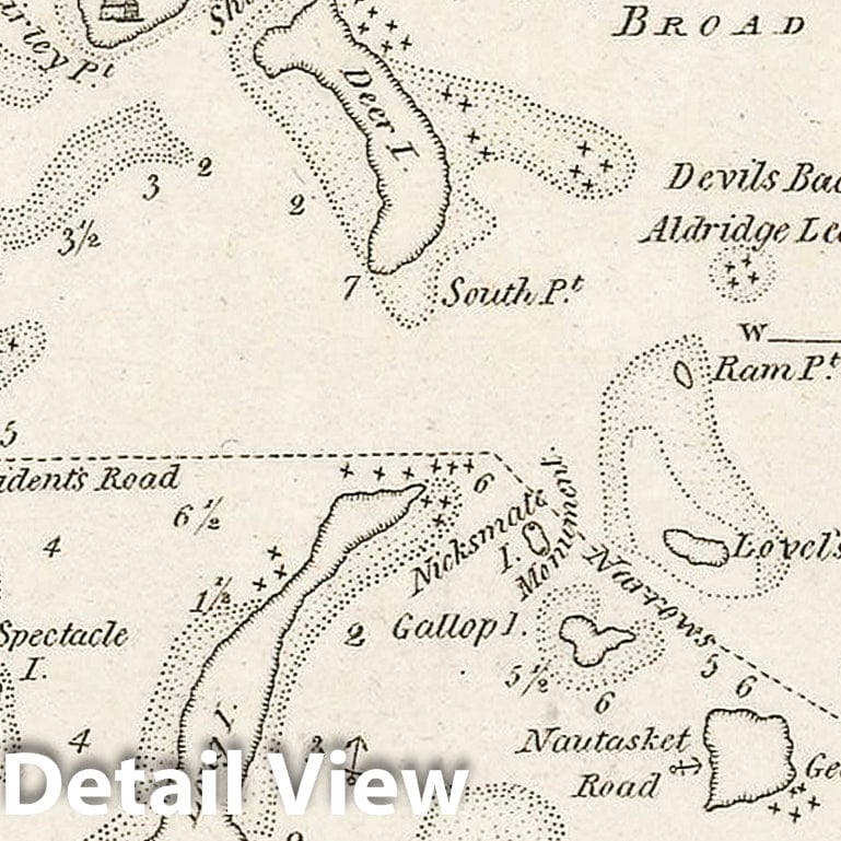 Historic Map : American Coast Pilot, Boston Harbor 1815 , Vintage Wall Art