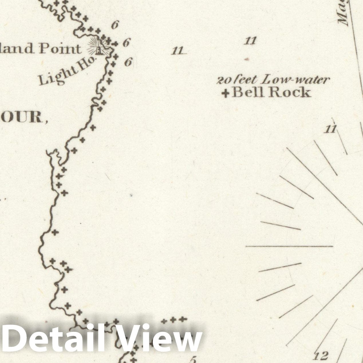 Historic Map : American Coast Pilot 14th Ed., Casco Bay & Peaks Island & Portland 1841 , Vintage Wall Art