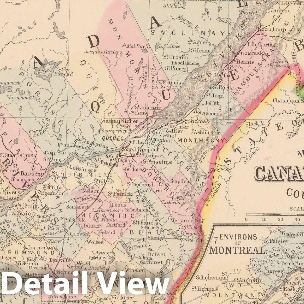 Historic Map : Canada 1864 , New General (World) Atlas , v2, Vintage Wall Art