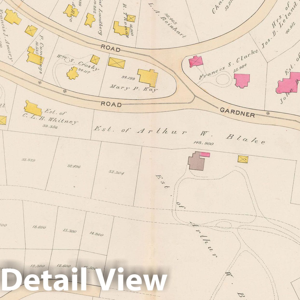 Historic Map : Atlas Town of Brookline, Brookline 1893 Plate 011 , Vintage Wall Art