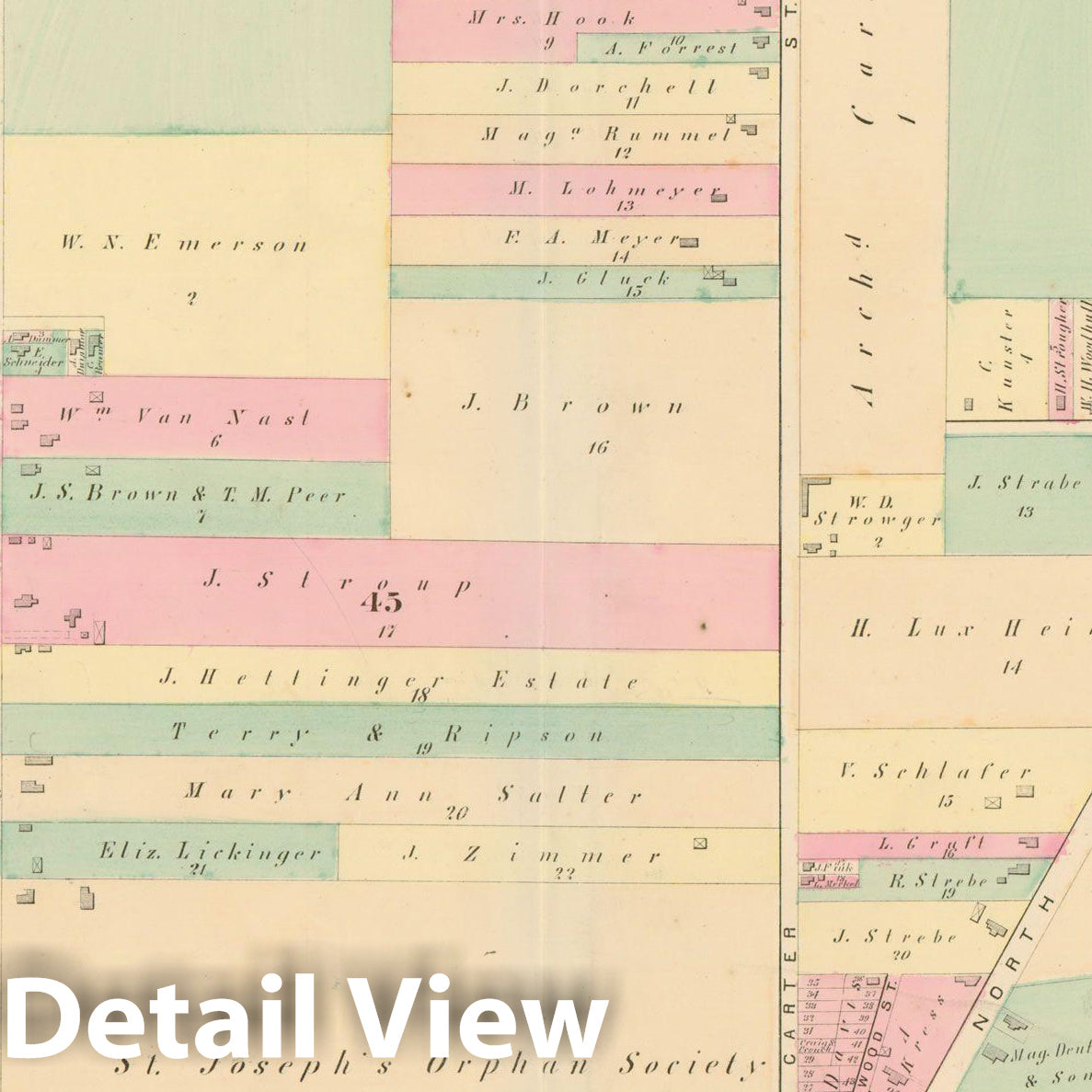 Historic Map : Atlas of Rochester, NY, Rochester 1875 Plate 032 , Vintage Wall Art