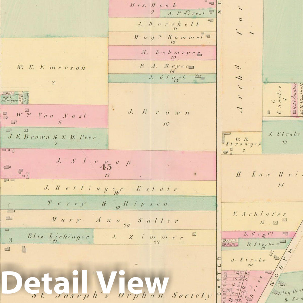 Historic Map : Atlas of Rochester, NY, Rochester 1875 Plate 032 , Vintage Wall Art